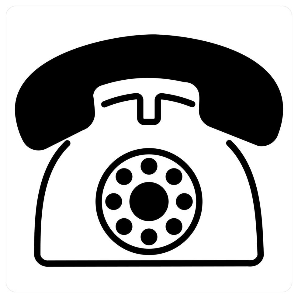 Telephone icon concept in black duo line color vector