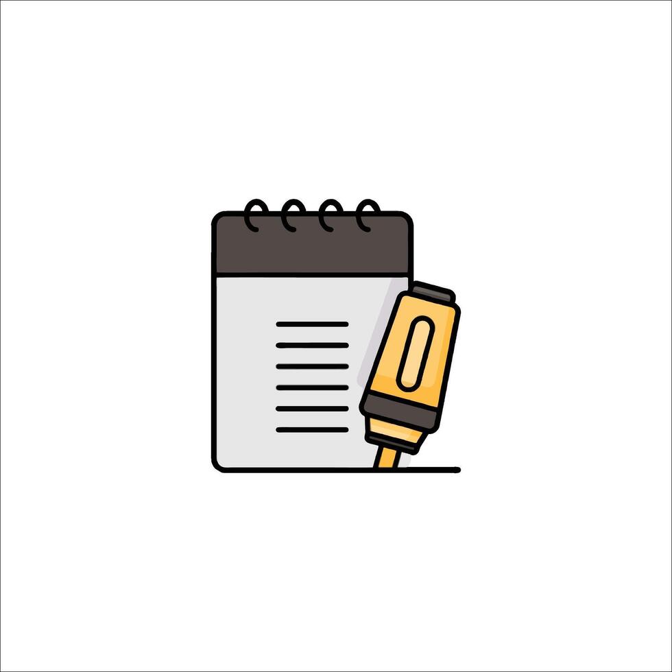 A notebook and pen icon on a white background vector