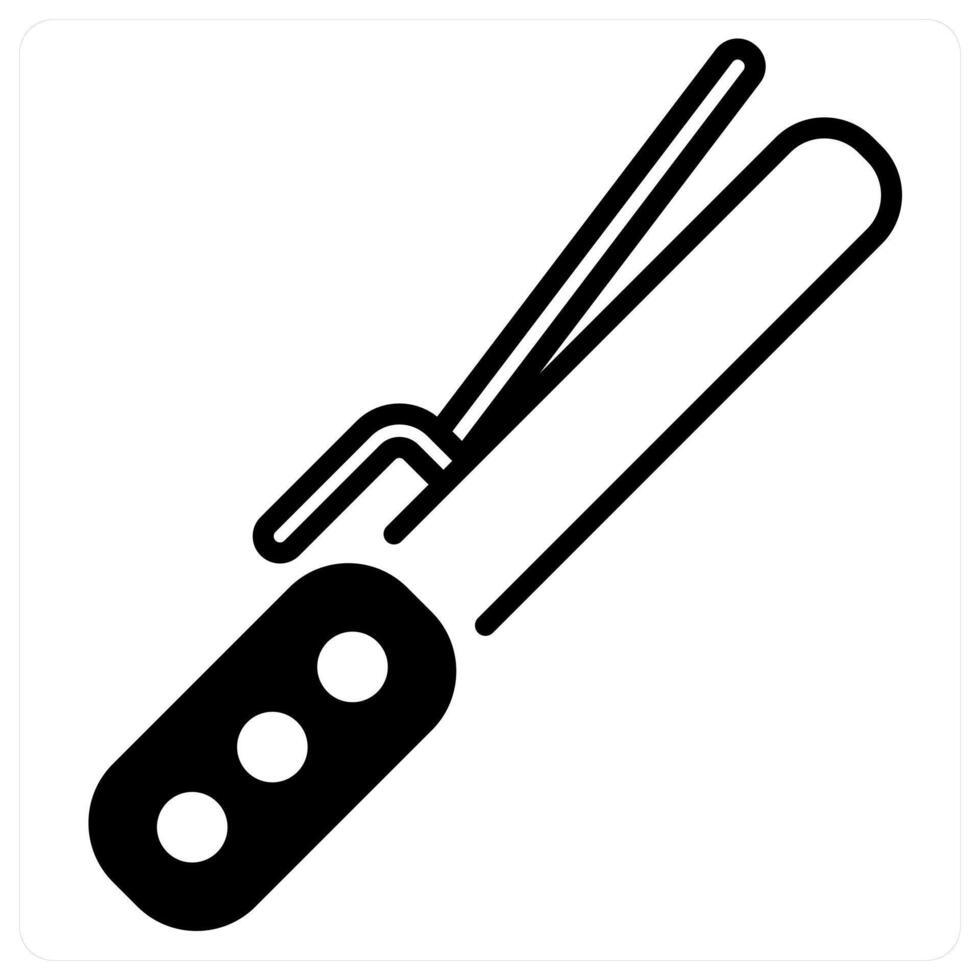 Curling Iron icon concept in black duo line color vector