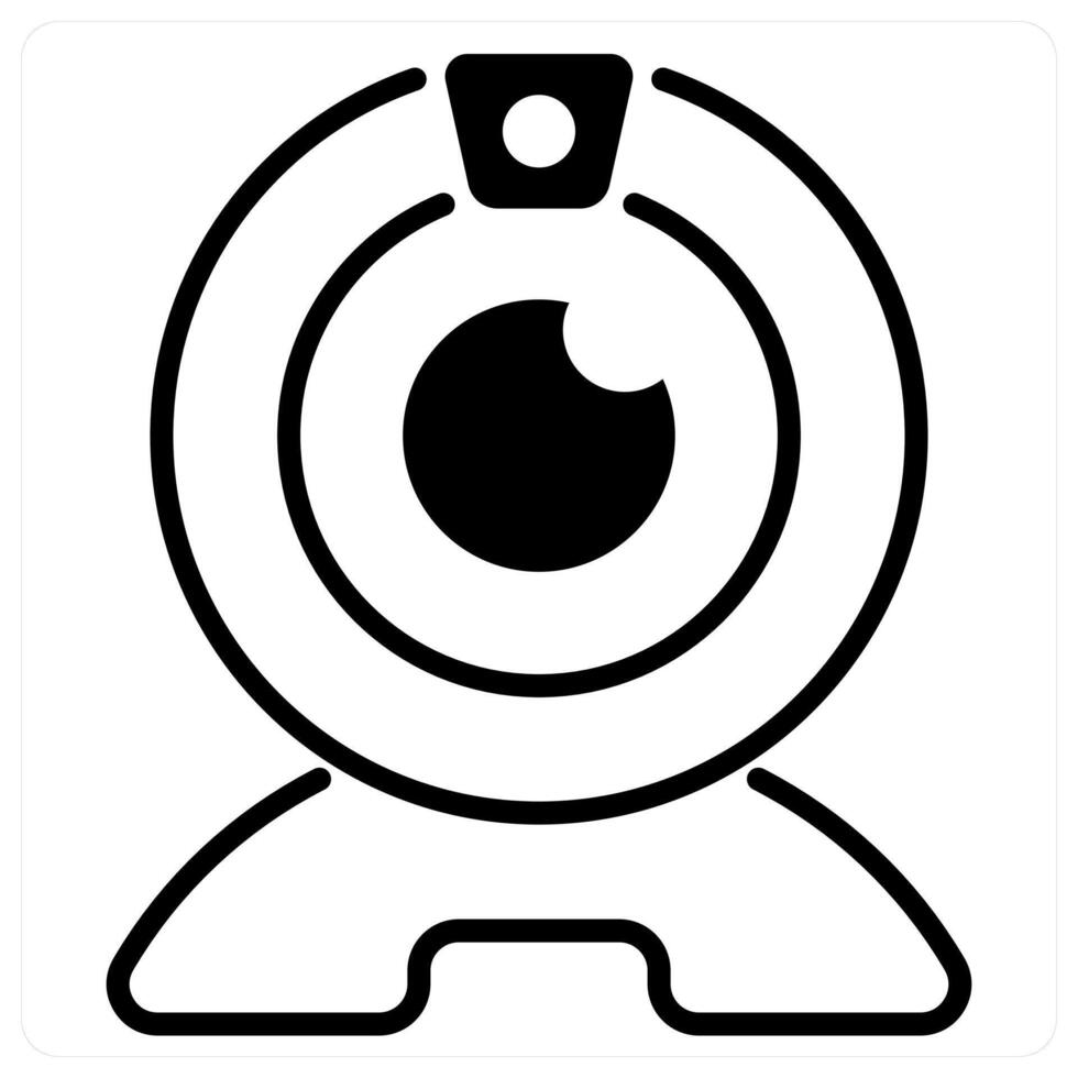 Webcam icon concept in black duo line color vector