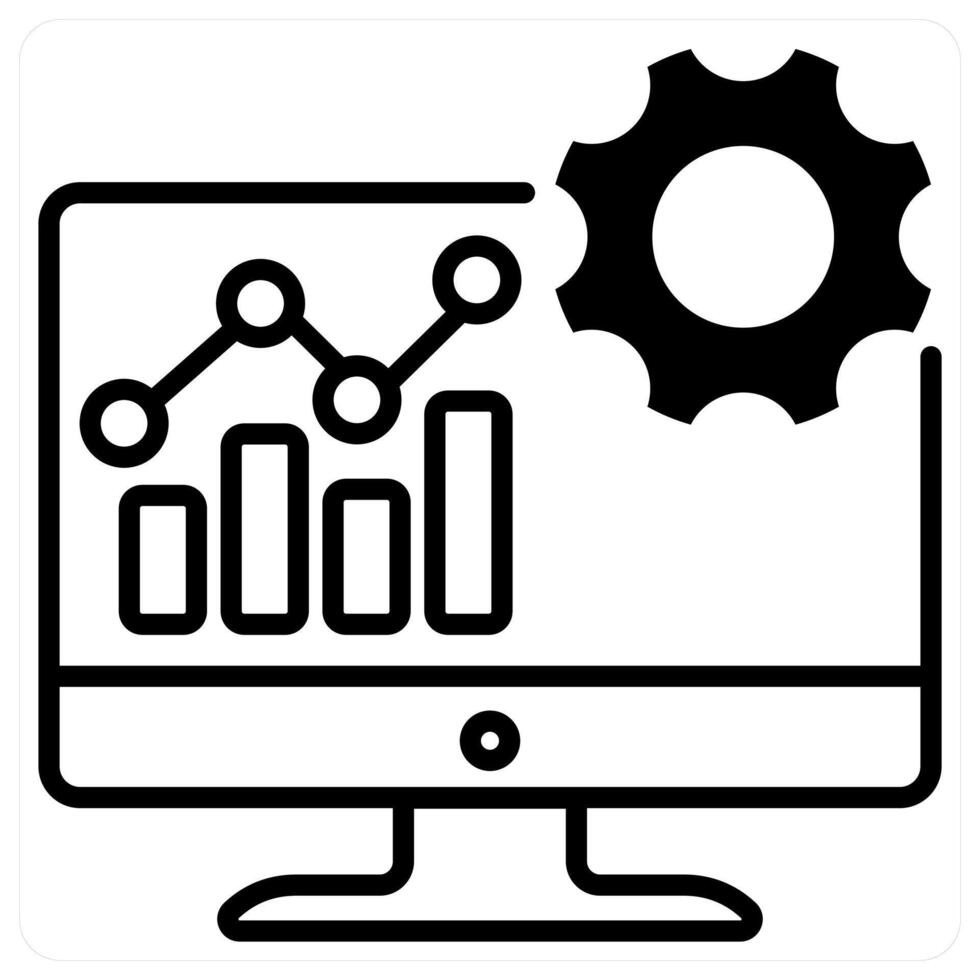 Data Driven icon concept in black duo line color vector