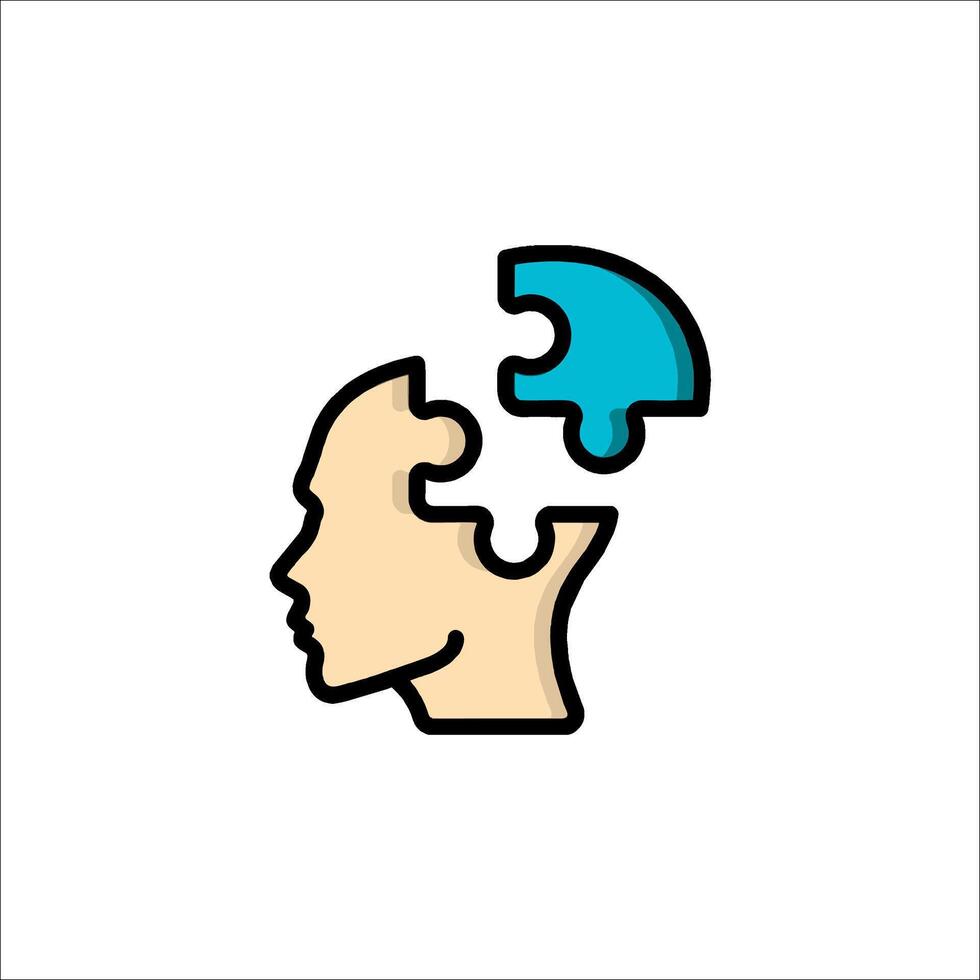 A person's head with a puzzle piece in it vector