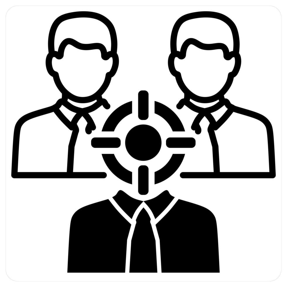 Target Audience icon concept in black duo line color vector