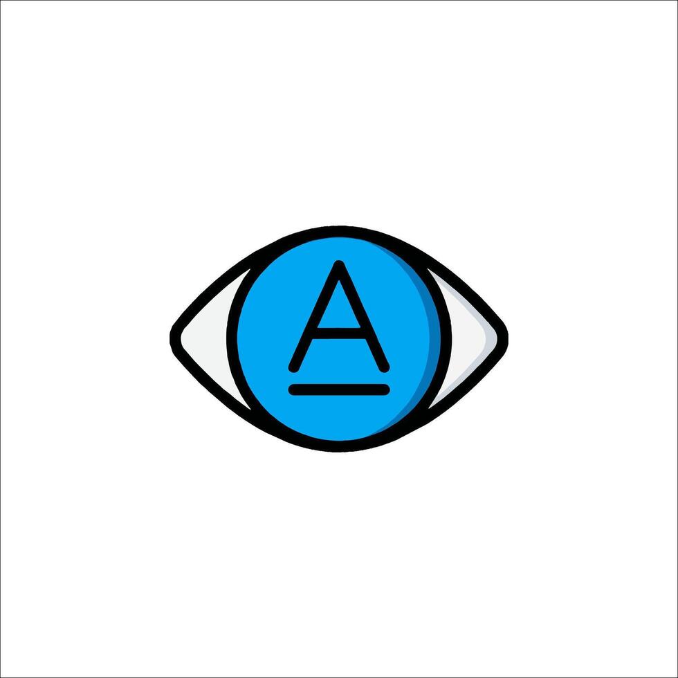 An eye with the letter a in the middle vector