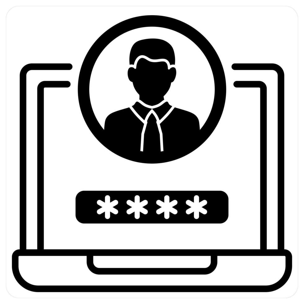User Id icon concept in black duo line color vector