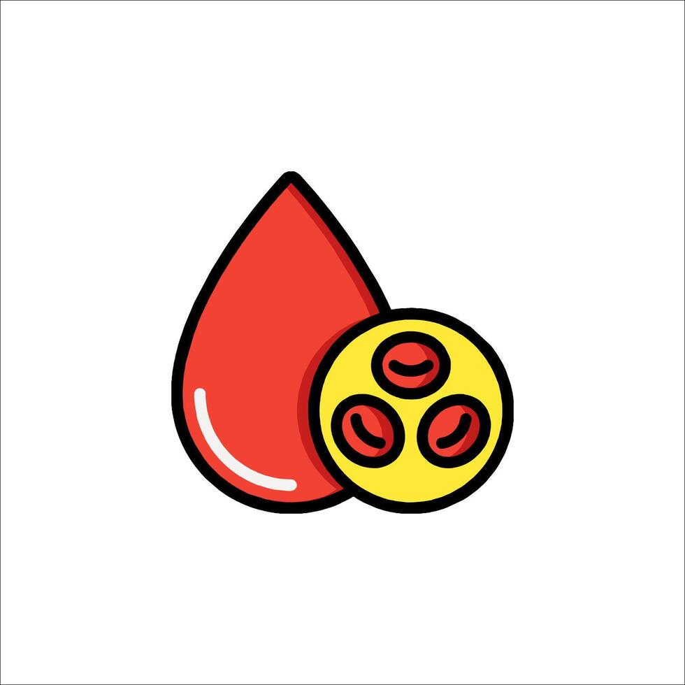 Blood drop and red blood cells icon illustration vector