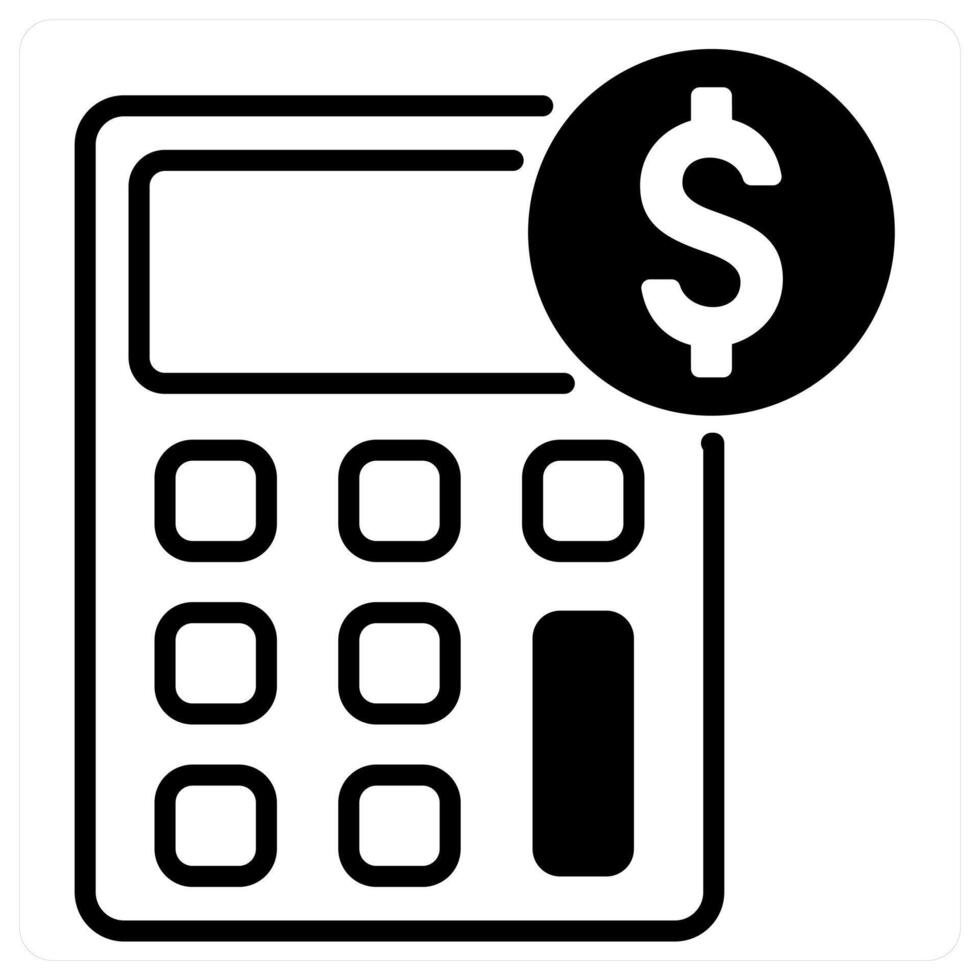 Calculator icon concept in black duo line color vector