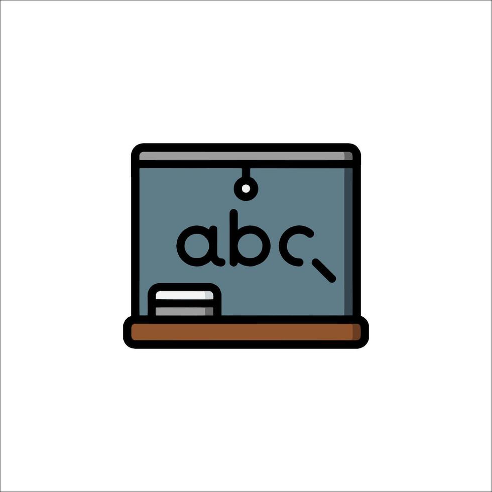 A blackboard with the word abc written on it vector