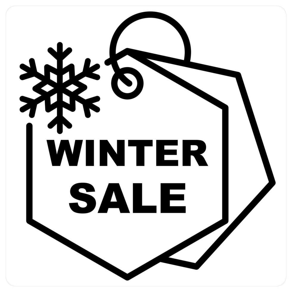 Winter Sale icon concept in black duo line color vector