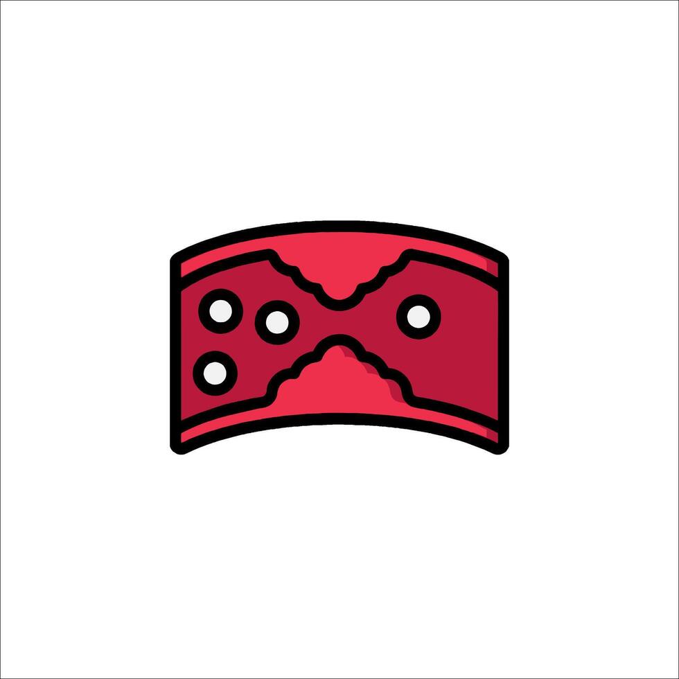 A red and black logo with a heart on it vector