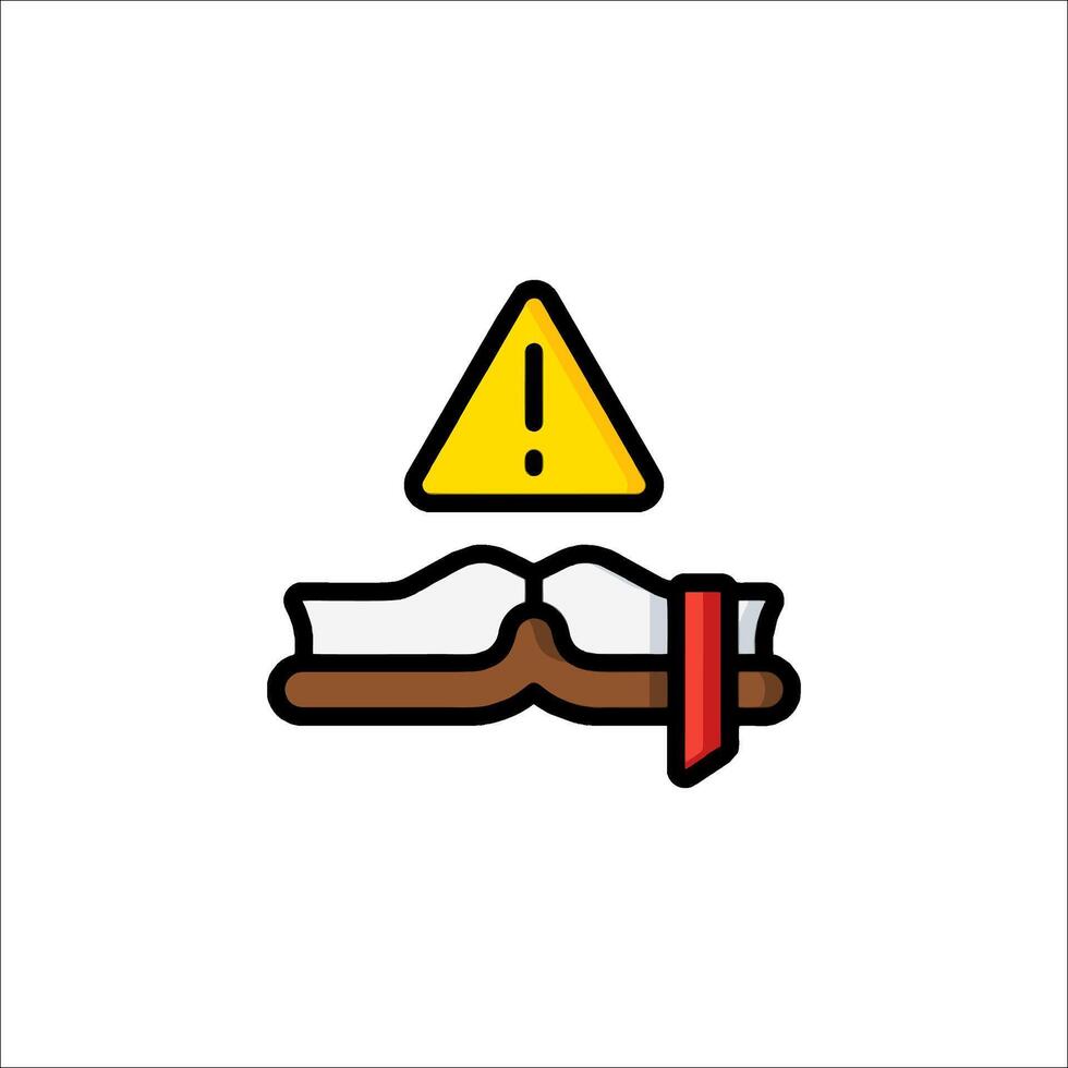 An open book with a caution sign on it vector