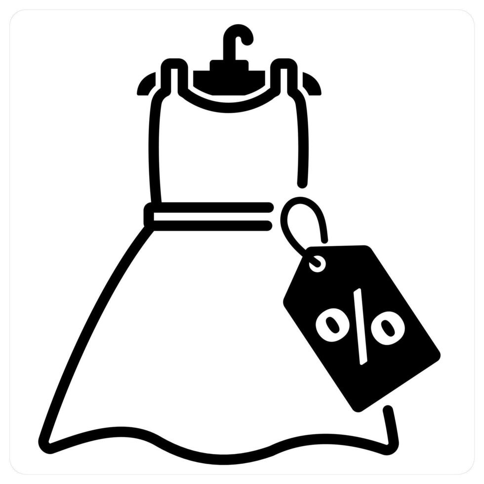 Sale icon concept in black duo line color vector