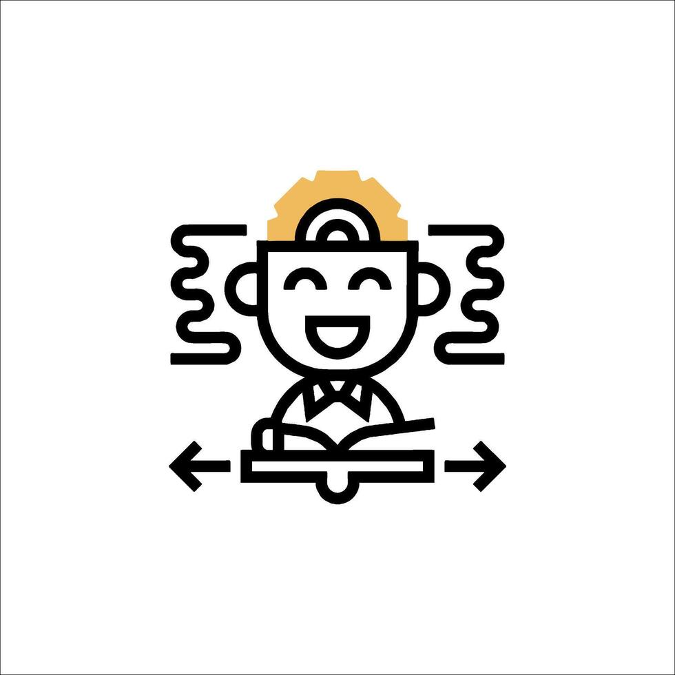 A cartoon character with a book in his head vector