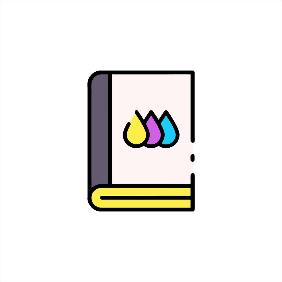 A book with ink on it, with a drop of ink on it vector