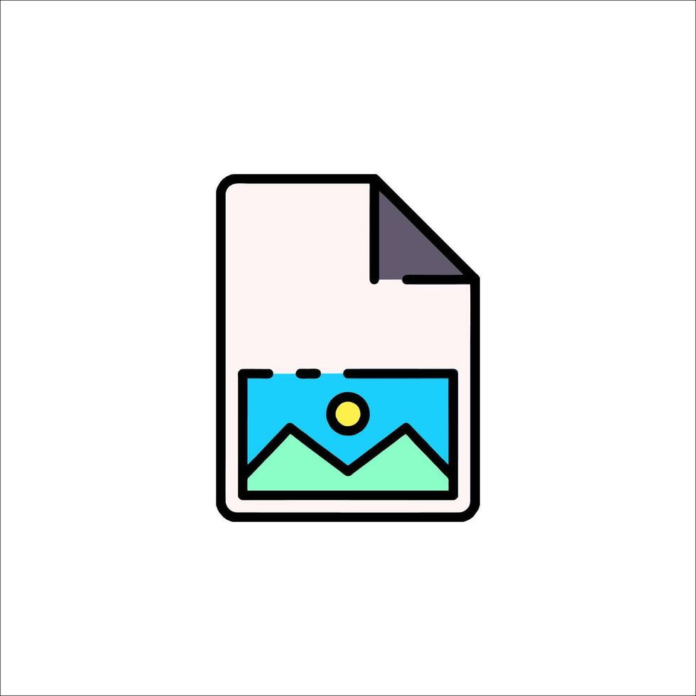 A file with a mountain and a sun on it vector