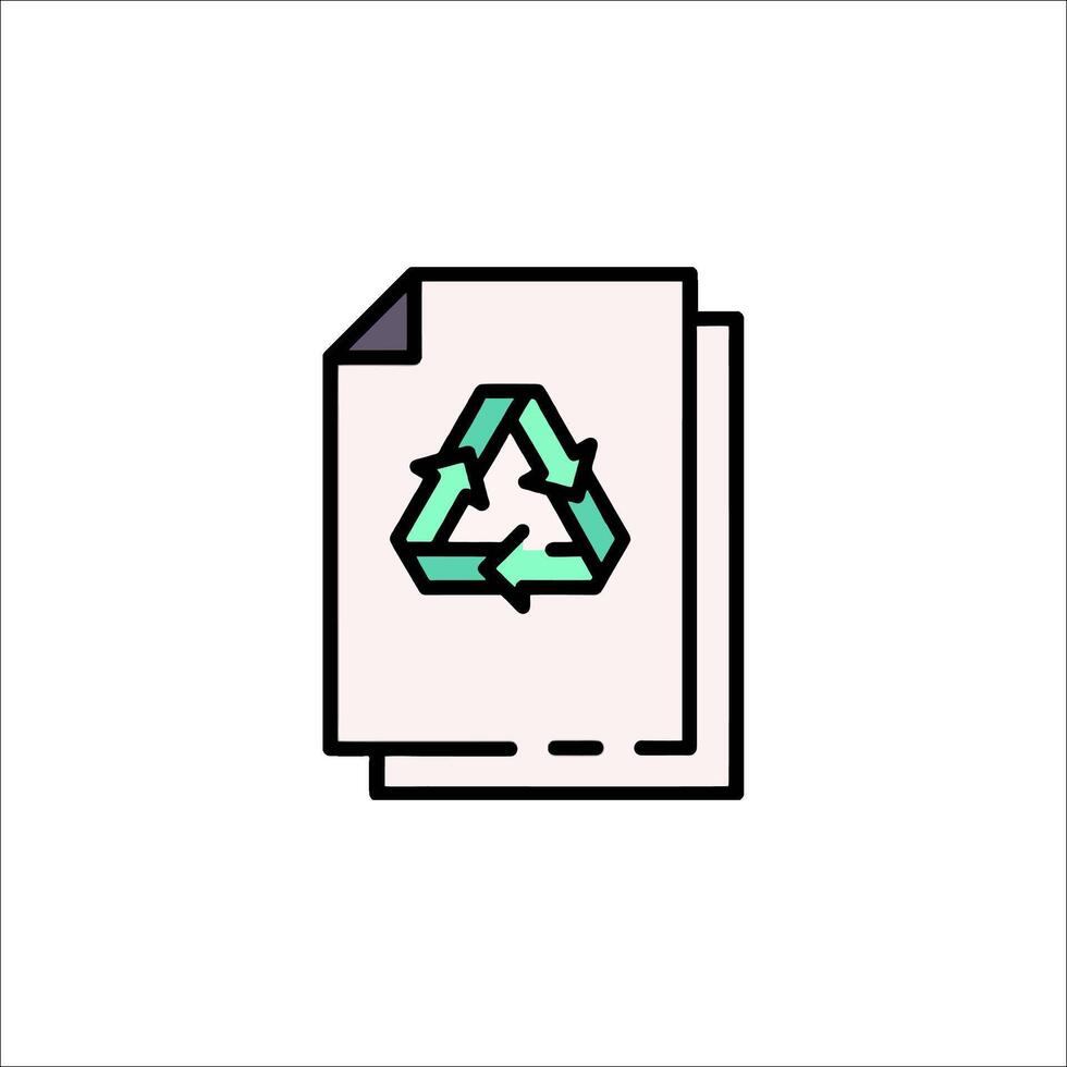 A recycling symbol on a paper document vector