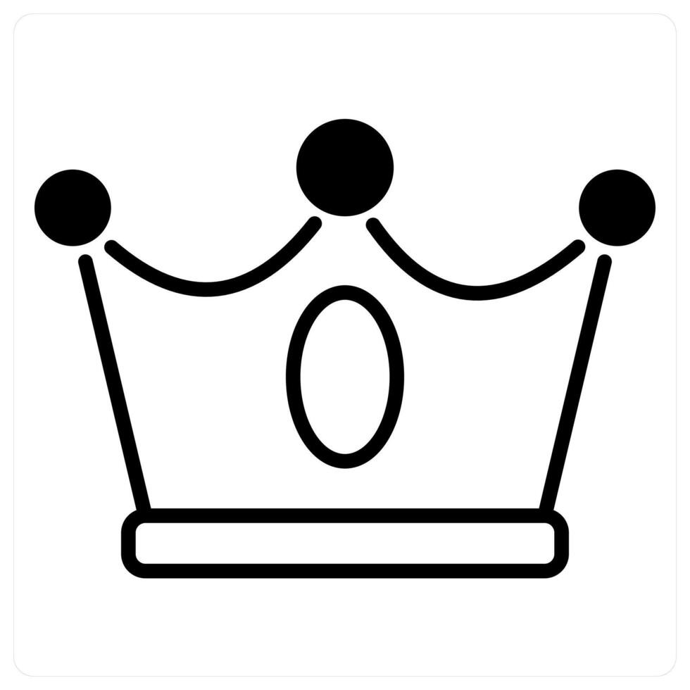 Crown icon concept in black duo line color vector