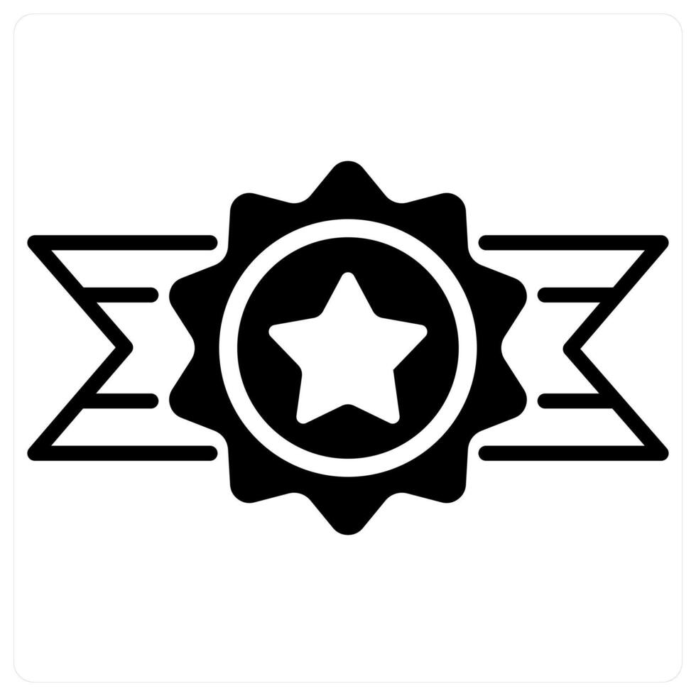 Badge and trophy icon concept in black duo line color vector