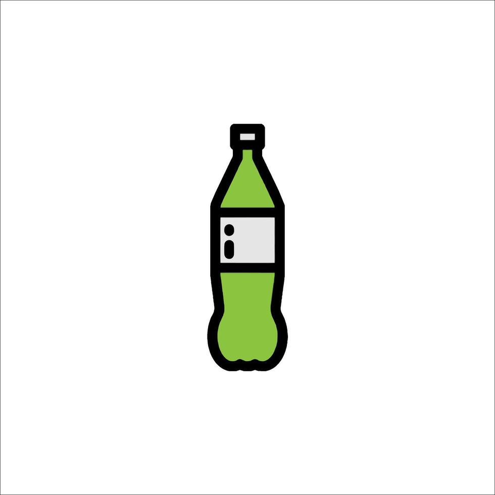 A green soda bottle icon on a white background vector