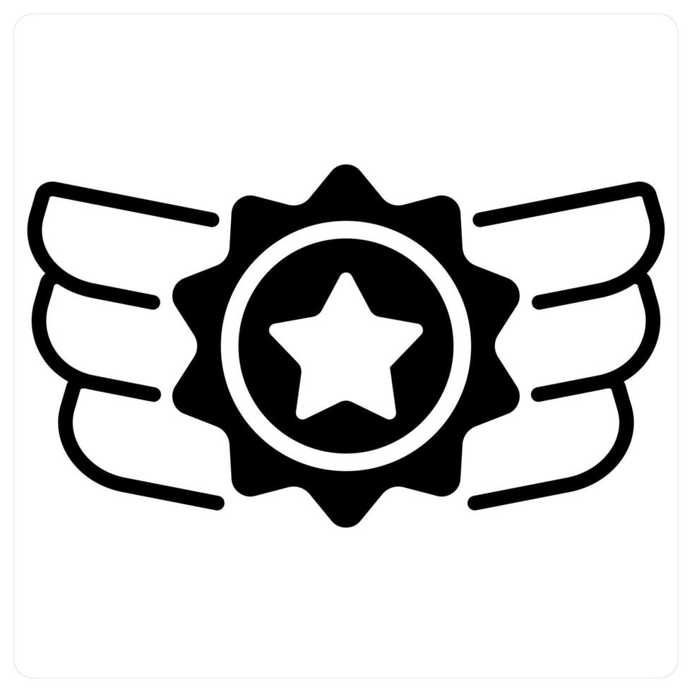 Badge and progress icon concept in black duo line color vector