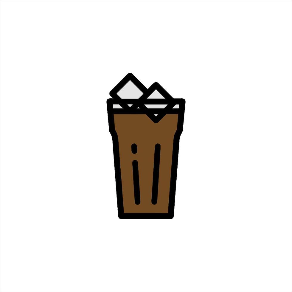 A glass of ice cream with a straw in it vector