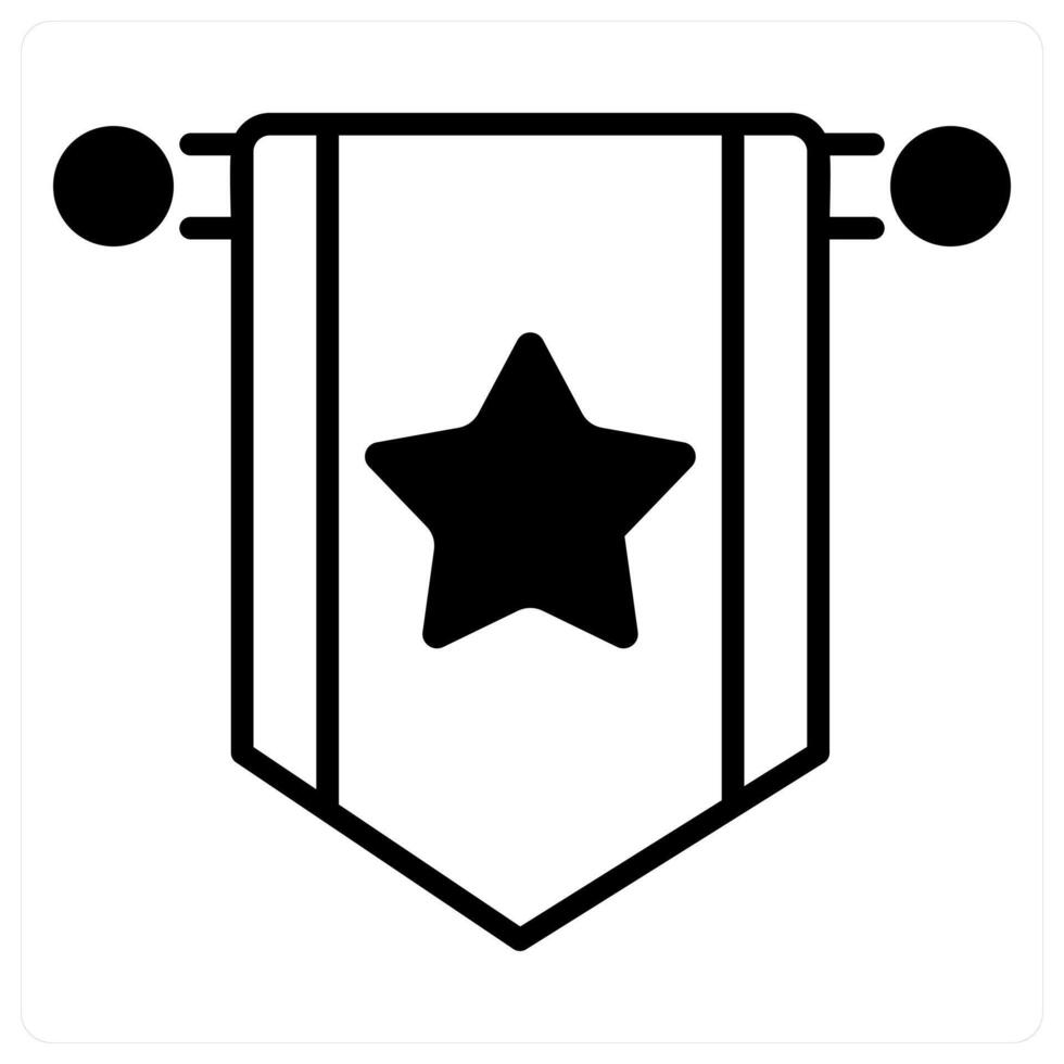 Flag icon concept in black duo line color vector