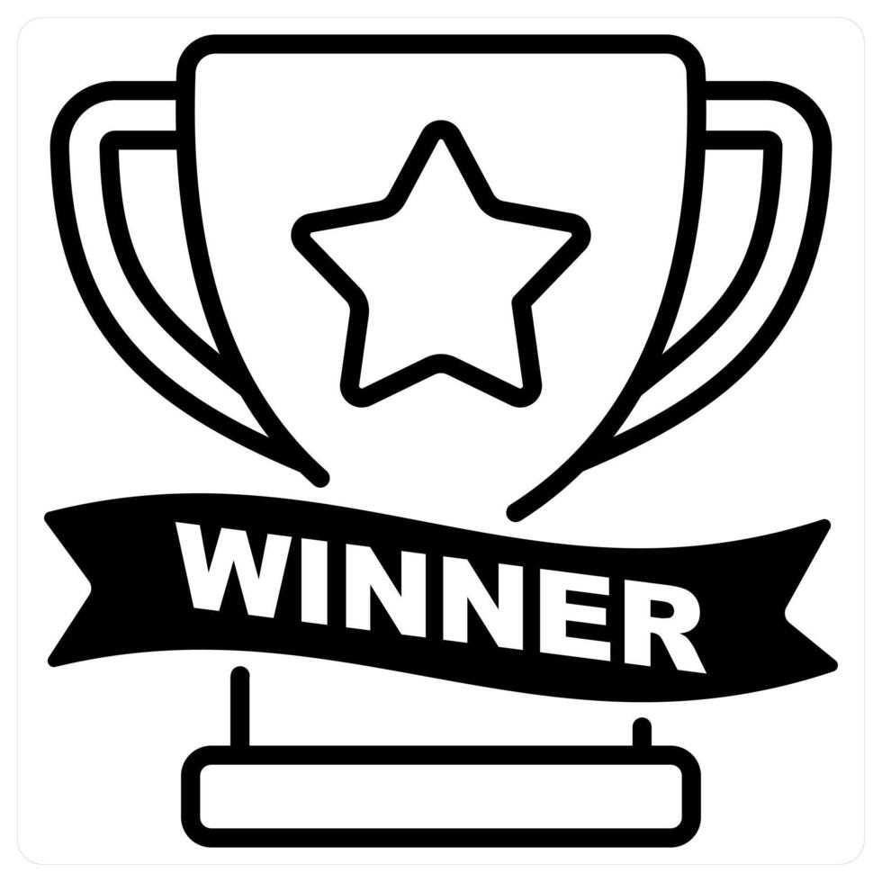 Winner icon concept in black duo line color vector