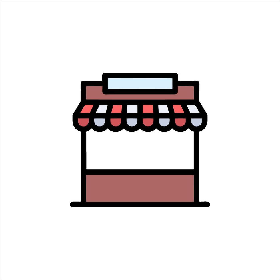 A store front icon with a red and white stripe vector
