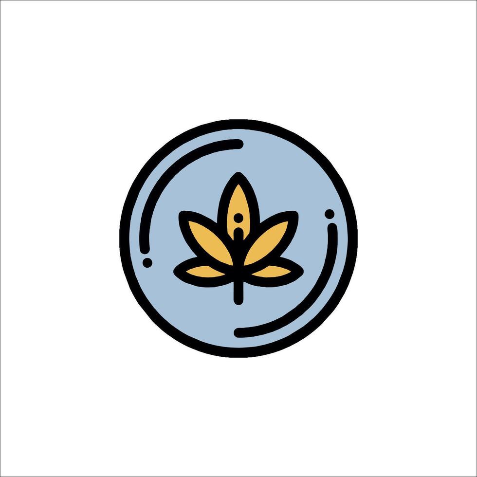 A marijuana leaf icon in a circle vector