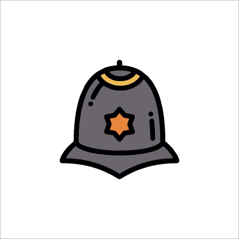 A police helmet with a star on it vector