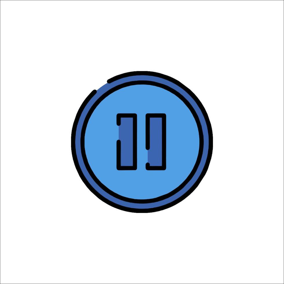 A blue button with two lines on it vector