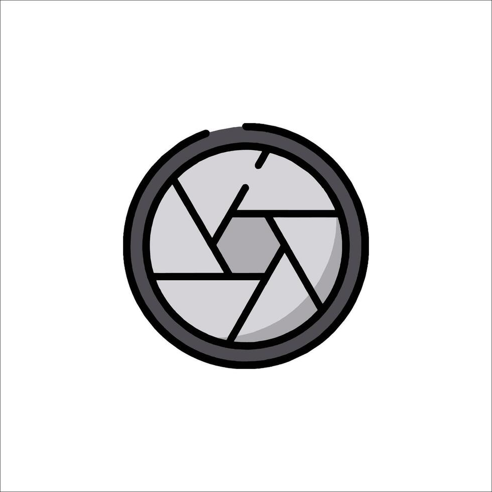 A camera lens icon on a white background vector