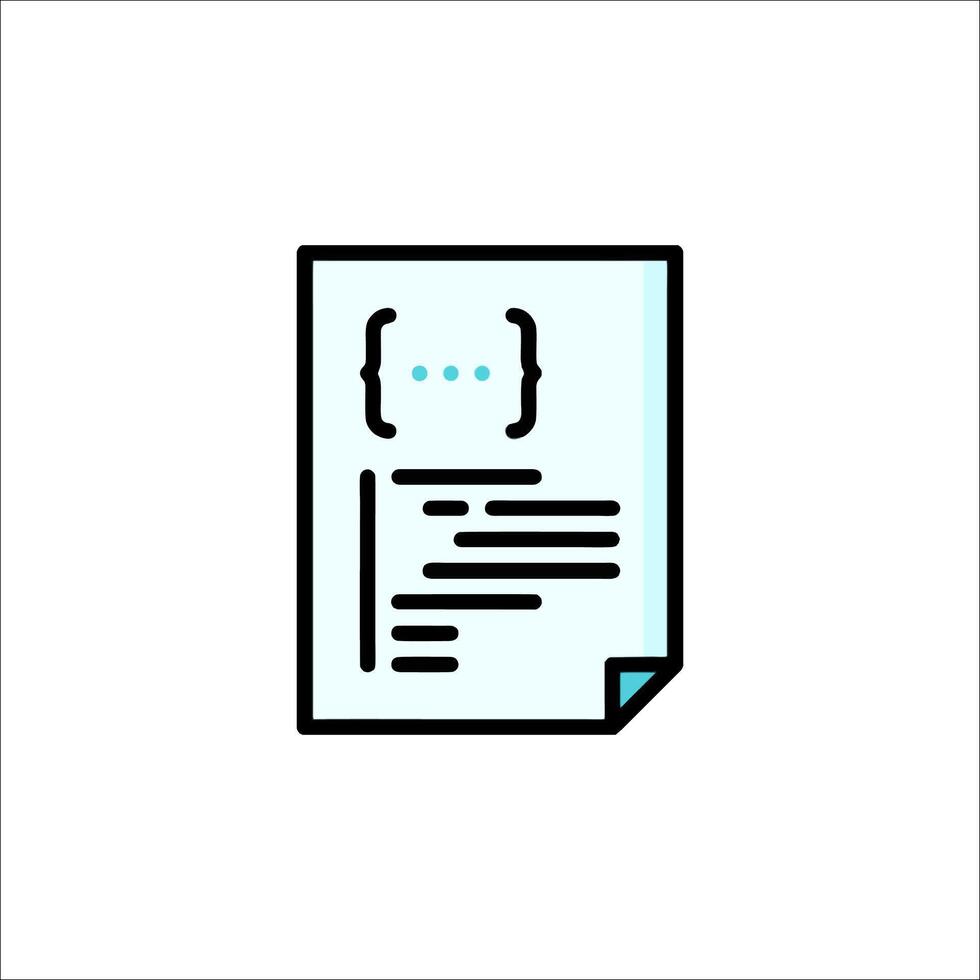 A document with a computer code on it vector