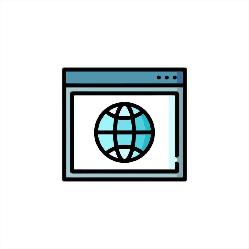 The globe icon on a computer screen vector