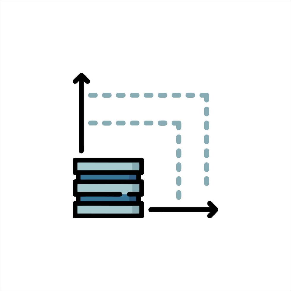 A line drawing of a stack of data vector