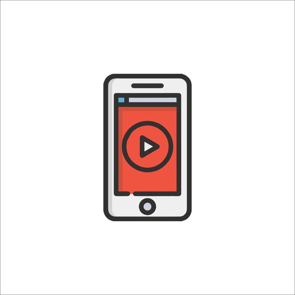 A smartphone with a player icon vector