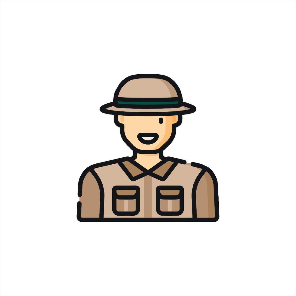 A man in a hat icon vector