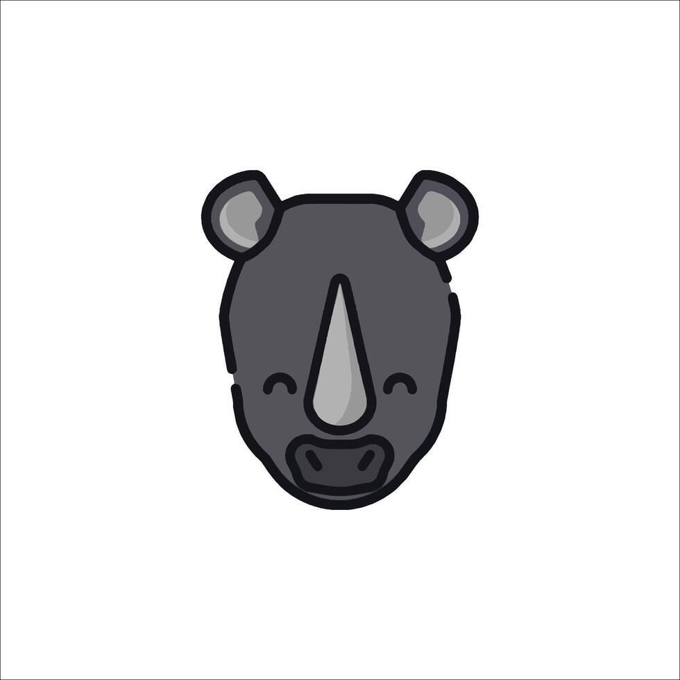 A rhino head icon on a white background vector