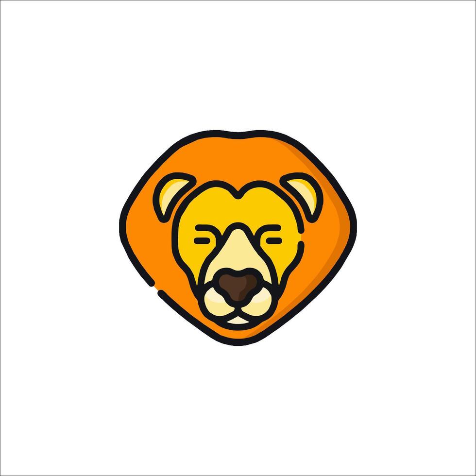 A lion head icon in a flat style vector