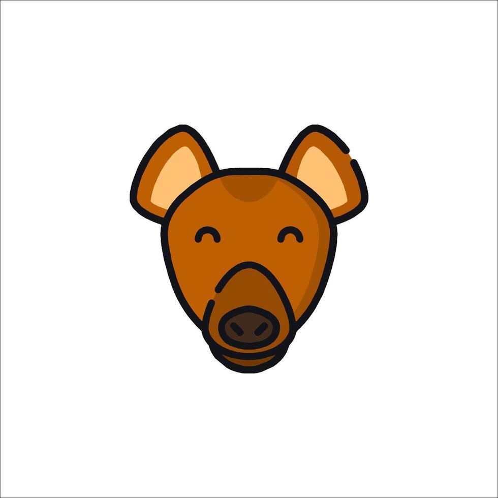 A brown dog head icon on a white background vector