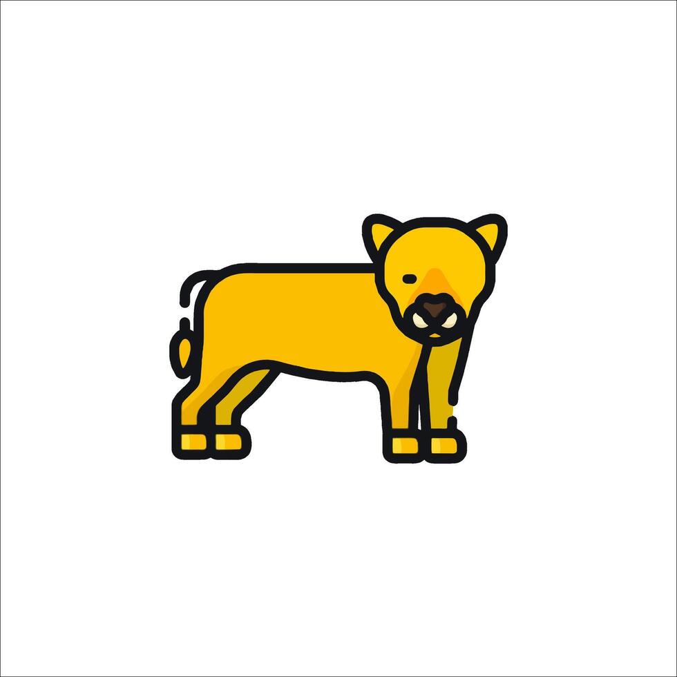 A yellow dog is standing in a line vector