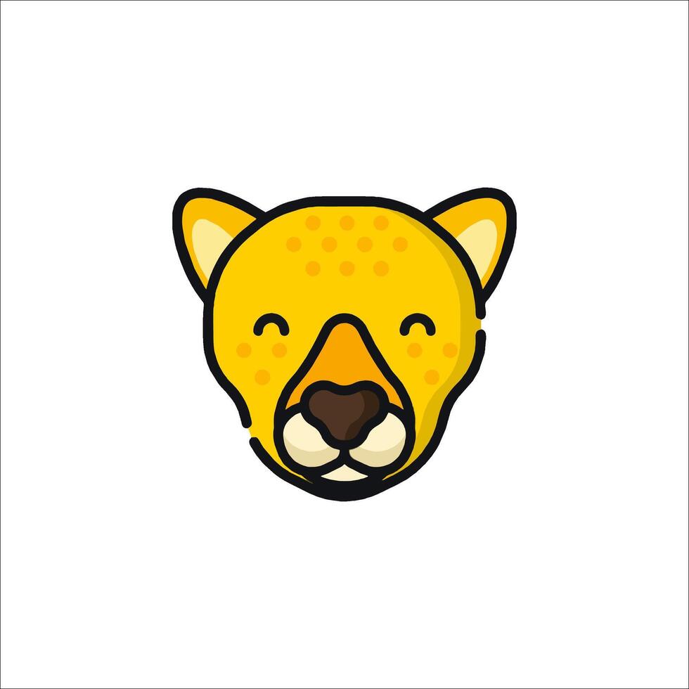 A yellow cheetah head icon vector