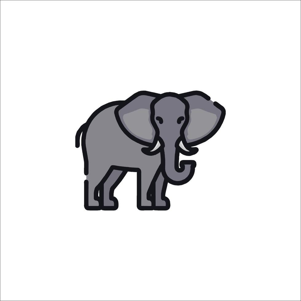 An elephant is standing in front of a white background vector