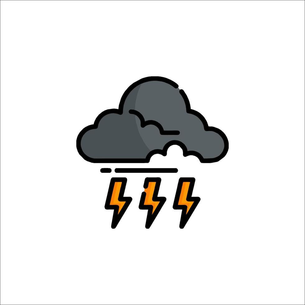 A cloud with lightning and thunderstorm icon vector