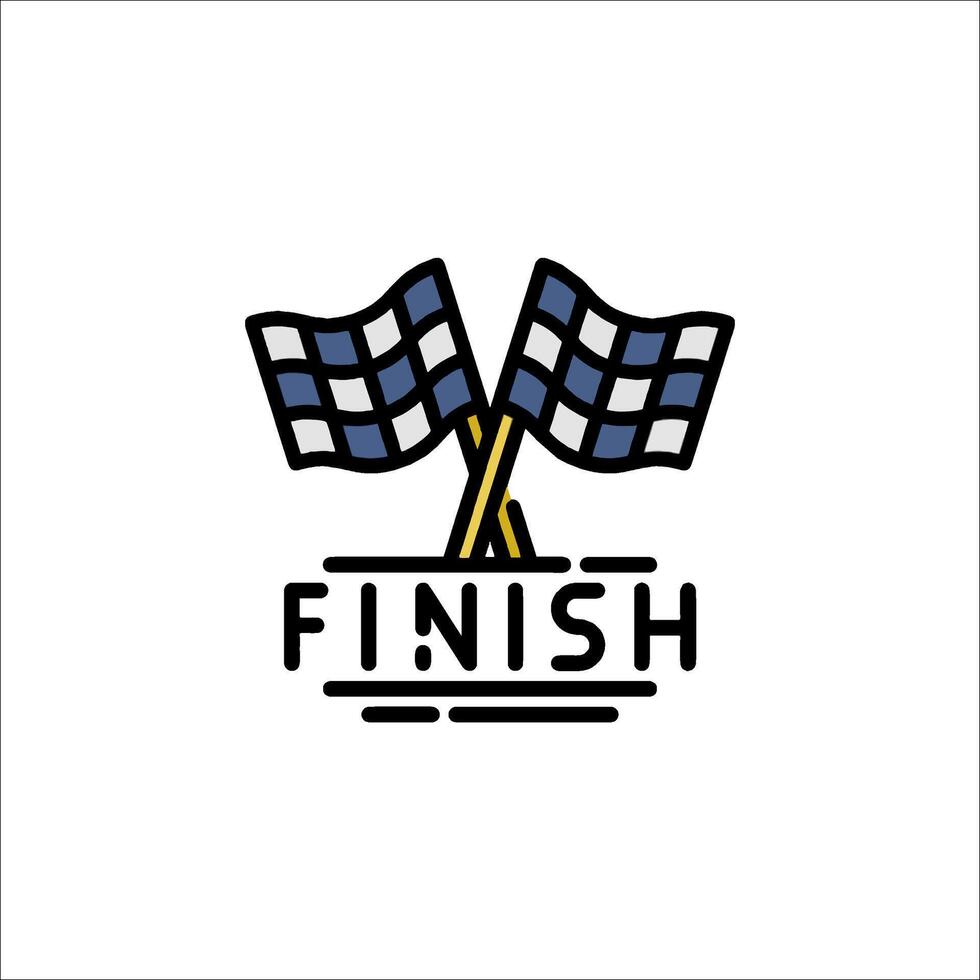 Finish line logo design vector