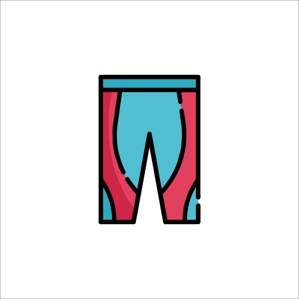 A pair of pants with a red and blue design vector