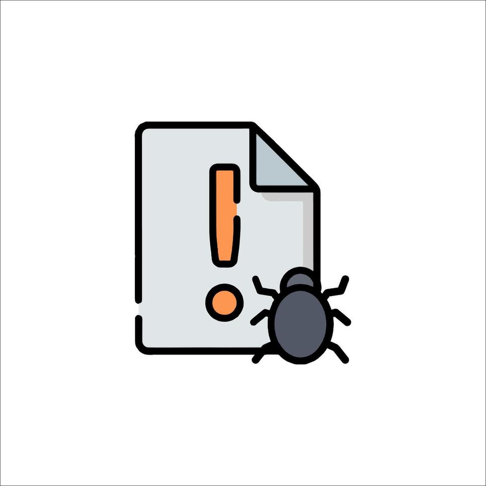 A bug and a document icon vector