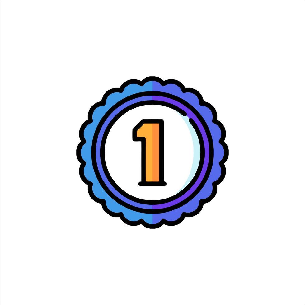 The number one badge icon on a white background vector