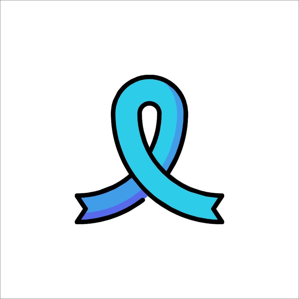 A blue awareness ribbon icon on a white background vector