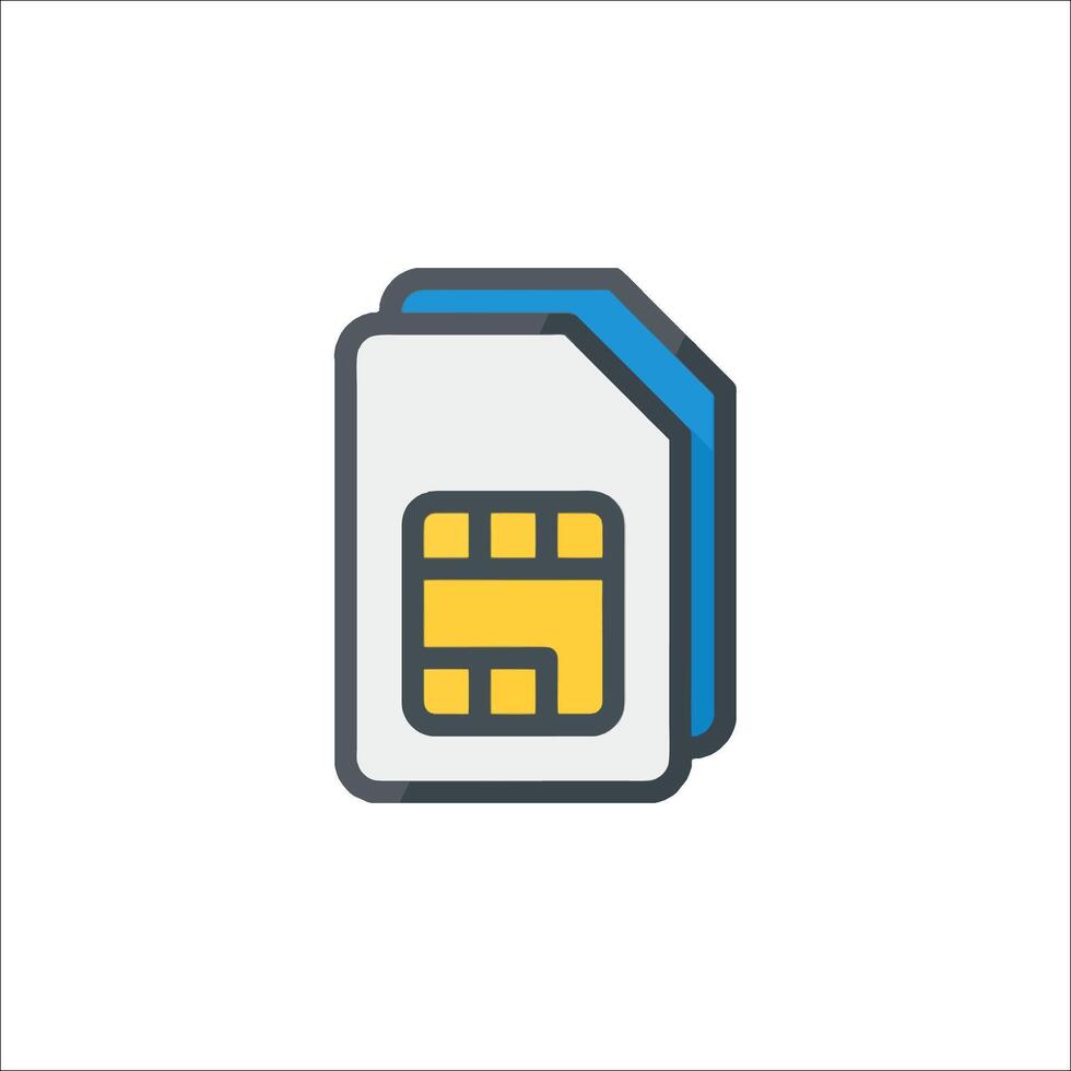 Sim card icon on white background vector